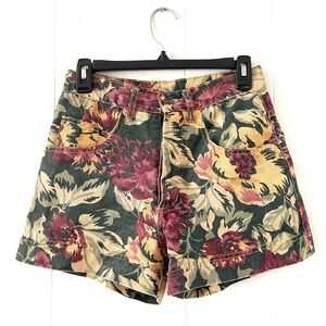 VTG 90s Wet Seal/Paris Blues Floral Denim Shorts